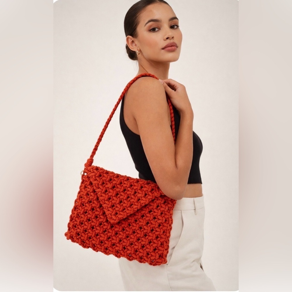 Vince Camuto Purse Bag Dovah Crochet Macrame Knit